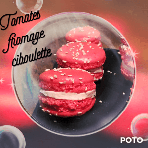 Macarons fromage frais tomates ciboulette