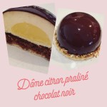Dôme citron praliné chocolat noir